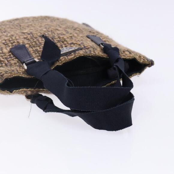 PRADA Hand Bag Tweed Beige Silver - Picture 7 of 13